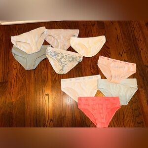 NEW girls panties underwear size 8 medium Juicy Couture & Danskin 9 pairs